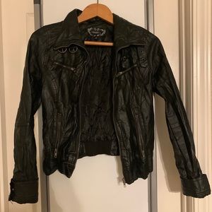 Faux leather jacket black size S